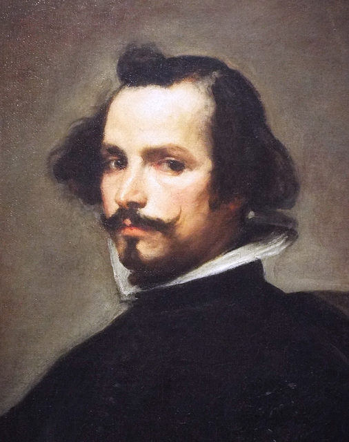 Detail of a Portrait of a Man Possibly by Velazquez in the Metropolitan Museum of Art, July 2023