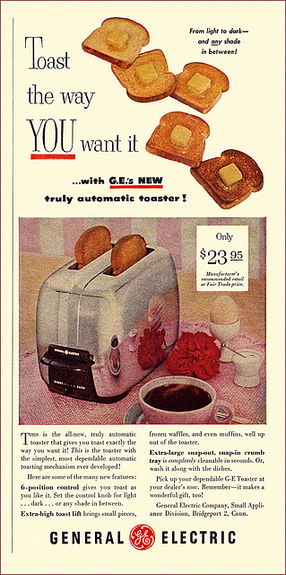 General Electric Toaster Ad, 1953