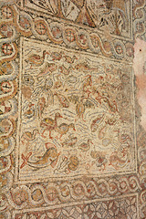 North Macedonia, Floor Mosaic with Birds in Heraclea Lyncestis