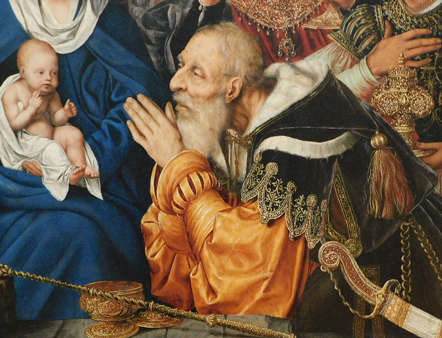 Detail of The Adoration of the Magi by Quentin Metsys in the Metropolitan Museum of Art, January 2020