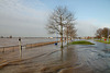 Überflutete Rheinpromenade (Duisburg-Ruhrort) / 8.02.2020