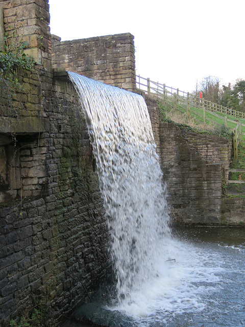 newstead abbey, notts , c19 waterfall