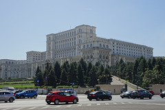 Traffic In Front Of The Palace of Parliament