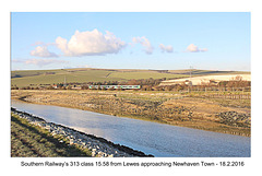 Southern 313 class e.m.u. from Lewes to Newhaven - 18.2.2016