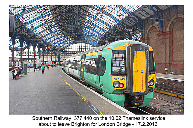 Southern 377 440 at Brighton - 17.02.2016