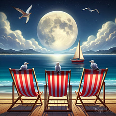 full moon on the beach