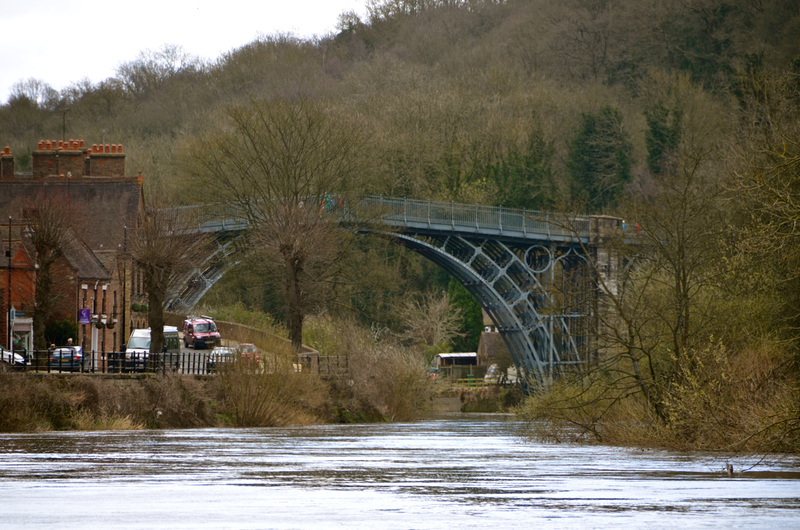 Swollen River Severn at Ironbridge