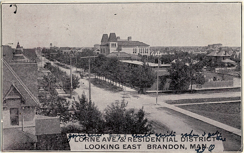 6225. Lorne Ave. & Residential District Looking East, Brandon, Man.