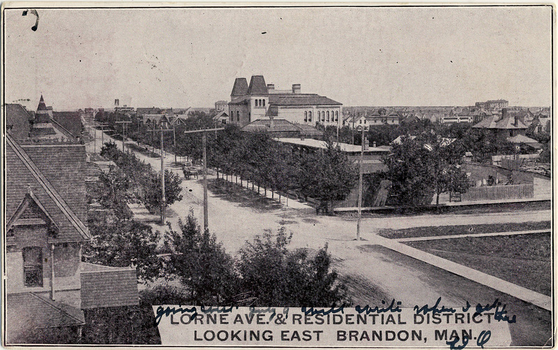 6225. Lorne Ave. & Residential District Looking East, Brandon, Man.