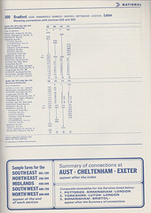 Yorkshire-Luton service 300 timetable from the National Travel (NBC) Limited Coach Guide - Winter 1973/1974