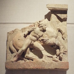 Painted Limestone Funerary Relief with a Hunt in the Metropolitan Museum of Art, June 2016