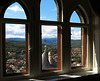 Fenster Blick aus dem Schloss nach WSW auf den Brocken