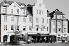 Runde Bank auf dem Lingener Marktplatz
