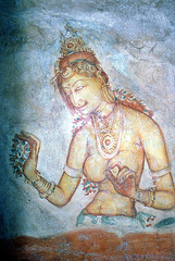 Die Weltbekannten, und einzigartigen Fresken am Löwenfelsen von Sigiriya