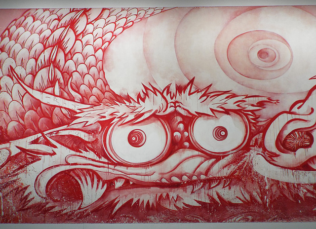 Dragon in Clouds Red Mutation by Murakami in the Boston Museum of Fine Arts, January 2018