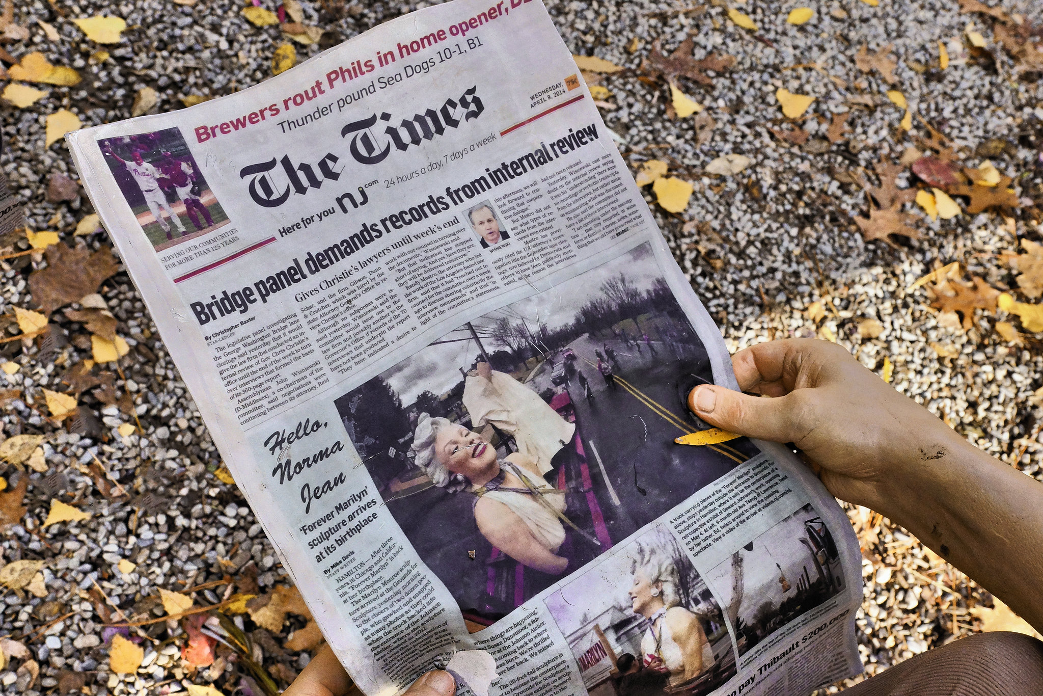 Reading The Times (of Trenton) – Grounds for Sculpture, Hamilton Township, Trenton, New Jersey