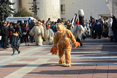 Bulgaria, Blagoevgrad, Procession of the Kukers is goin' on