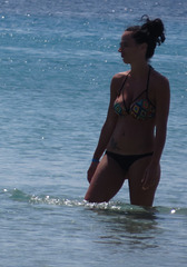 in the water