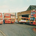 Eastern Counties garage in Bury St. Edmunds - 21 Feb 1990