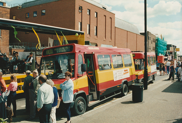 Eastern Counties MB56 (L256 LAH) and TH914 (C914 BEX) in Bury St. Edmunds - 11 Jun 1994