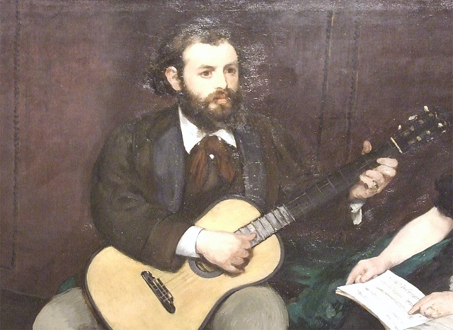 Detail of Music Lesson by Manet in the Boston Museum of Fine Arts, July 2011