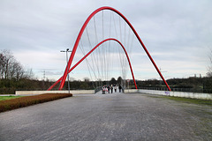 Doppelbogenbrücke über dem Rhein-Herne-Kanal (Nordsternpark, Gelsenkirchen-Horst) / 2.03.2024