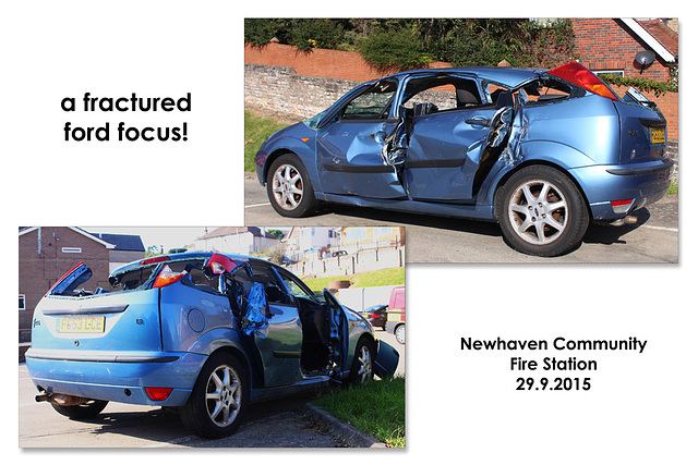 a fractured ford focus - Newhaven Fire Station - 29.9.2015