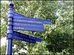 Oxford blue signpost