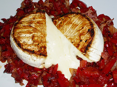 Fried Camembert with paprika & bacon