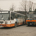 De Lijn 2186 (0555 P) and De Lijn contractor Deba-Mebo 151178 (987 P9) in Mechelen – 1 Feb 1993