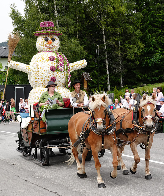 Snowman made of flowers