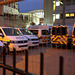 Van fleet of the Immigration Enforcement agency of the Home Office to the rear of Becket House, in Melior Street