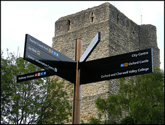 tacky new signs in front of castle